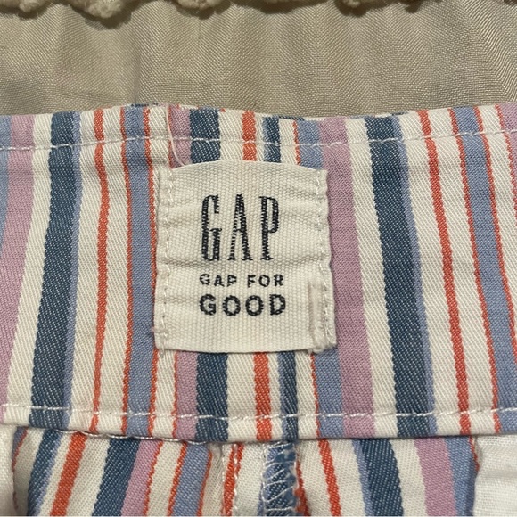 Gap 5” Khaki Shorts Multicolor Stripe 12 High Rise Stretch Cotton Summer - Picture 4 of 10